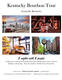 "Kentucky Burbon Tour" Louisville, Kentucky for 2 People for 3 Nights 202//261