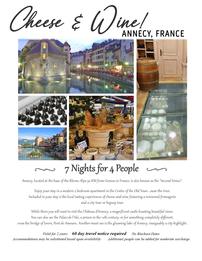 "Cheese & Wine!" Anncey, France for 4 People for 7 Nights 202//261
