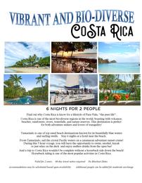 "Vibrant and Bio-diverse Costa Rica" Costa Rica for 2 People for 6 Nights 202//261