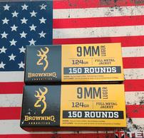 300 rounds of 9mm (Browning brand) 202//194