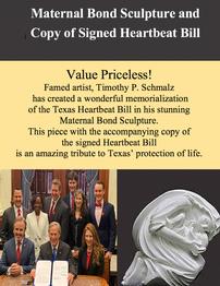 Maternal Bond Sculpture and Signed Heartbeat Bill 202//262
