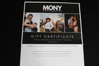 $225 Mony Photography Gift Certificate 202//135