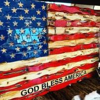 Custom Wooden Flag & Coffee Basket 202//202