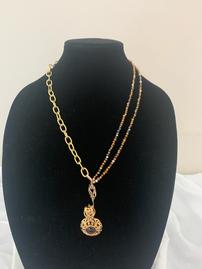 3-Strand Necklace with Rustic AB Crystals 202//269