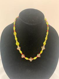 Green & Pink Resin Necklace 202//269