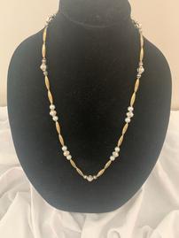 Melon Metal Heads and Silver Turbans Necklace 202//269