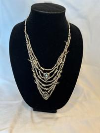 8-Layer Silver & Semi-Precious Stone Necklace 202//269
