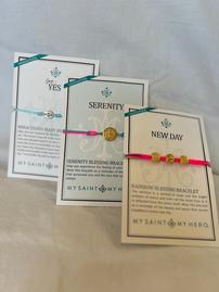 3 Bracelets: Mary/ Serenity/Rainbow Blessing 202//269