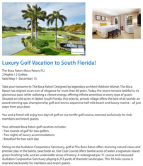  Luxury Golf Vacation to South Florida! 202//233